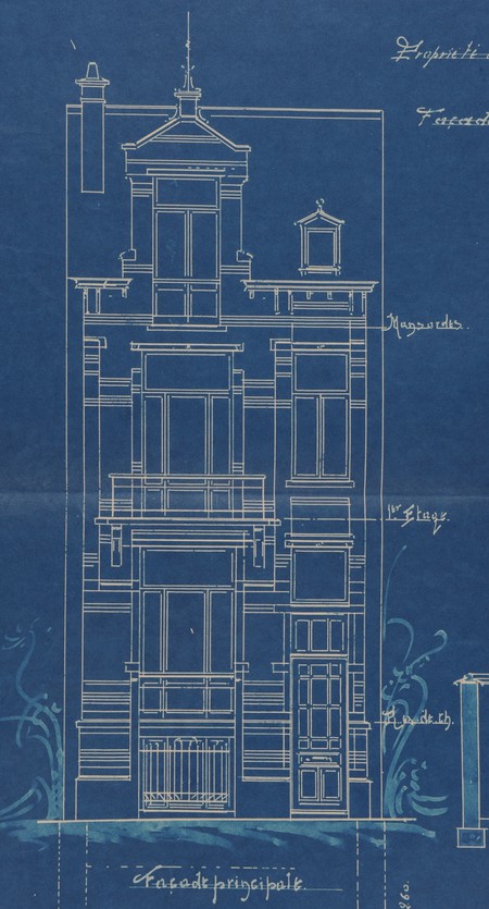 Lutherstraat 8, Brussel Uitbreiding Oost, niet uitgevoerd ontwerp, opstand, SAB/OW 15242 (1902).