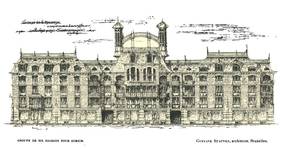Ontwerp voor een groep van zes huizen in Zürich (<i>La Gerbe, Revue d’Art décoratif et de Littérature</i>, Iste jaar, nr 3, april 1898, p. 71).