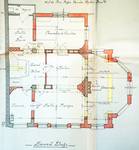 Azalealaan 8-9, Schaarbeek, ontwerp voor wijzigingen in 1921, grondplan tweede verdieping, architect R. Serrure, GAS/DS 20-8-9 (1921).