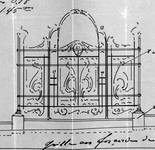 Lambermontlaan 150, Schaarbeek, ontwerp voor het tuinhek, detail, GAS/DS 164-150 (1910).